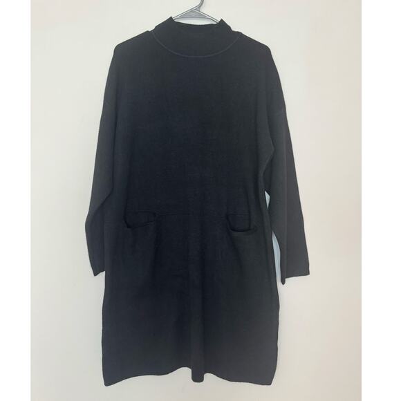 PINCH NWT Double Pocket Sweater Black Dress Women's Small Mock Neck - Picture 5 of 6